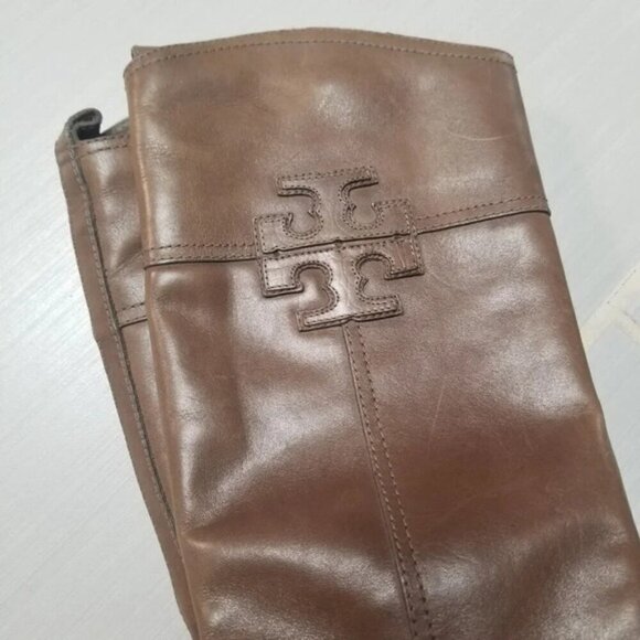 Tory Burch Over The Knee Leather Heeled Boots 5 - Picture 4 of 13